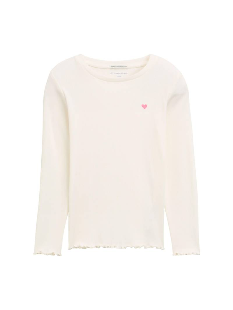 tom tailor kids - Ripp Langarmshirt mit Stickerei wool white von tom tailor kids