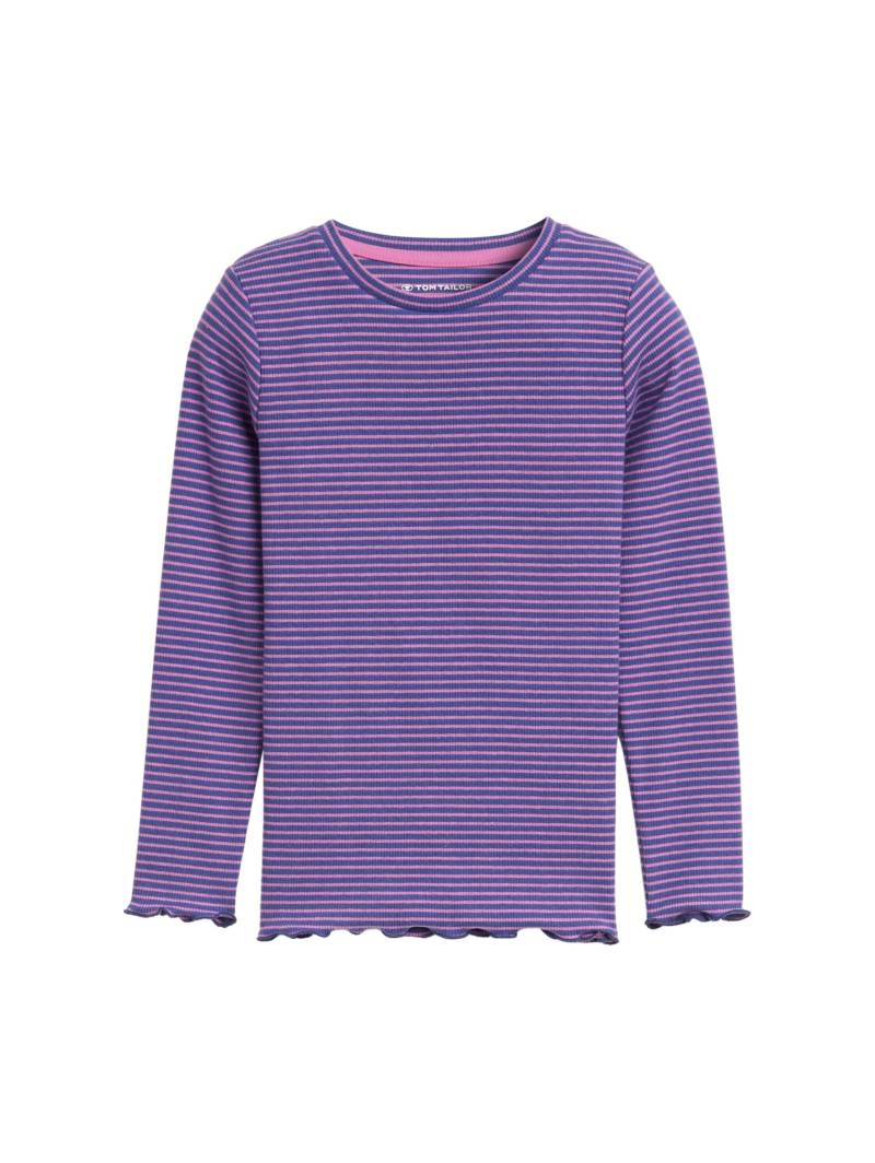 tom tailor kids - Ripp Langarmshirt mit Streifenmuster dark blue pink stripe von tom tailor kids