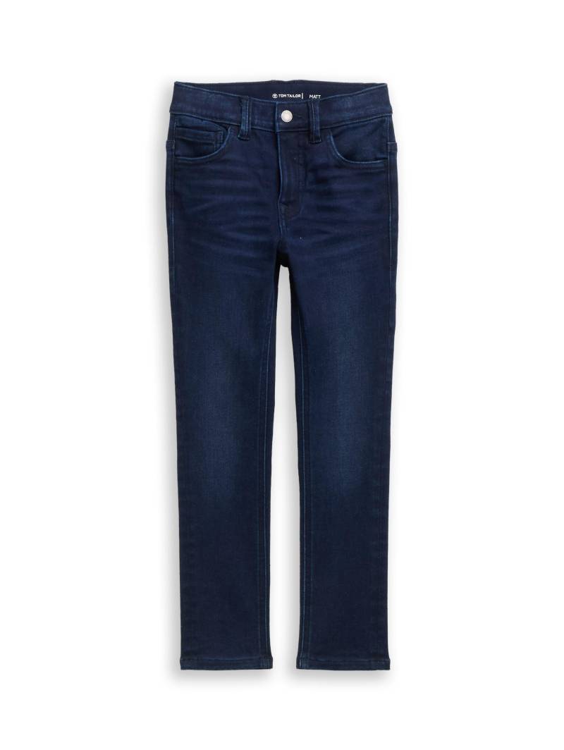 tom tailor kids - Slim Fit Jeans mit Stretch dark blue denim - Gr. - 122 von tom tailor kids
