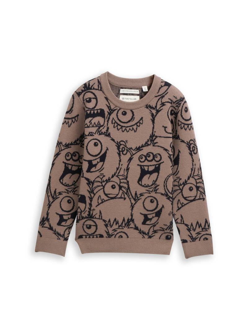 tom tailor kids - Strickpullover mit Allover-Print dark blue monster knit design von tom tailor kids