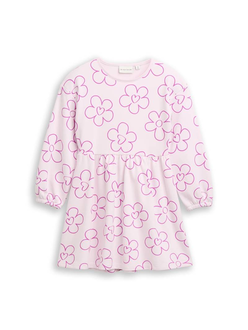 tom tailor kids - Sweatshirt-Kleid mit Blumenmuster neon lilac flower print von tom tailor kids