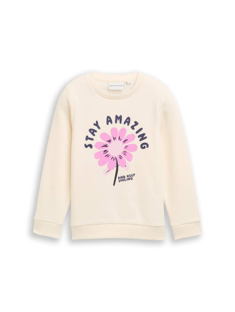 tom tailor kids - Sweatshirt mit Glitzer-Print dove white von tom tailor kids