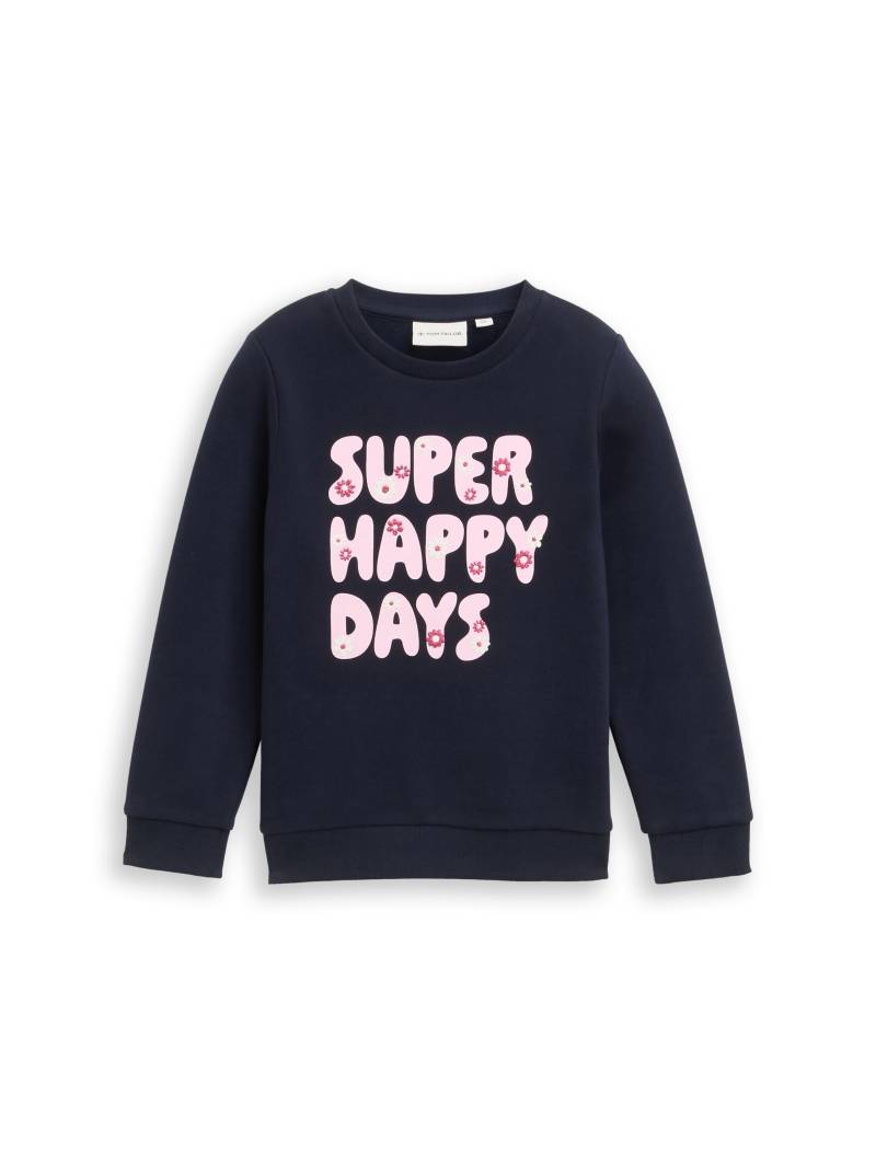 tom tailor kids - Sweatshirt mit Glitzer-Print sky captain blue von tom tailor kids