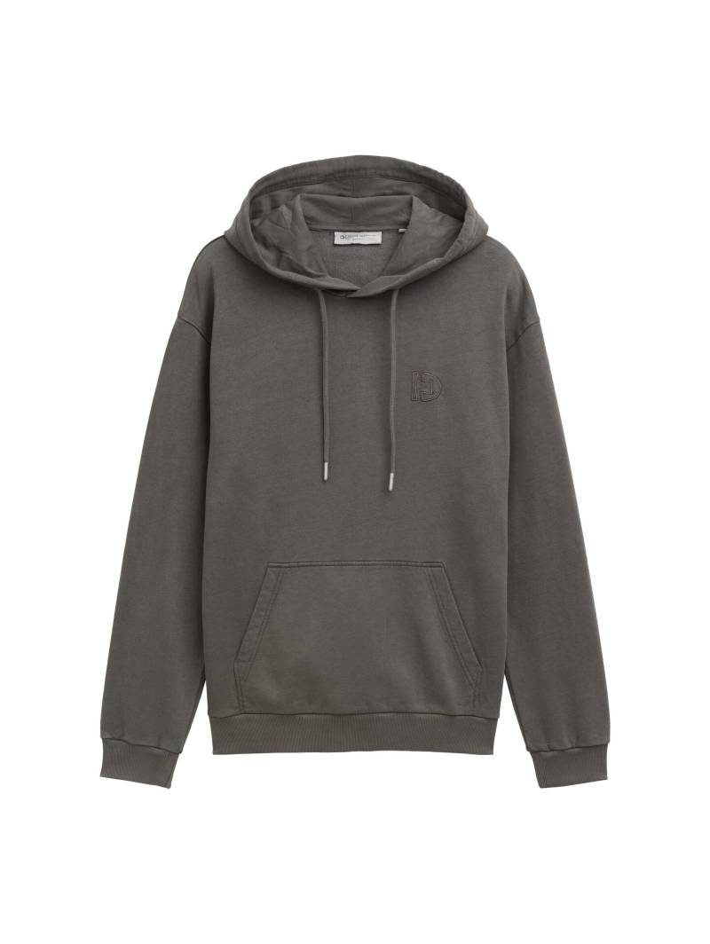 Denim Tom Tailor - Overdyed Hoodie Sweatshirt black - Gr. - L von Denim Tom Tailor