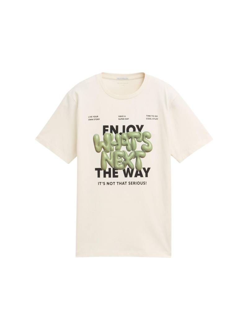 tom tailor kids - T-Shirt mit Print wool white - Gr. - 140 von tom tailor kids