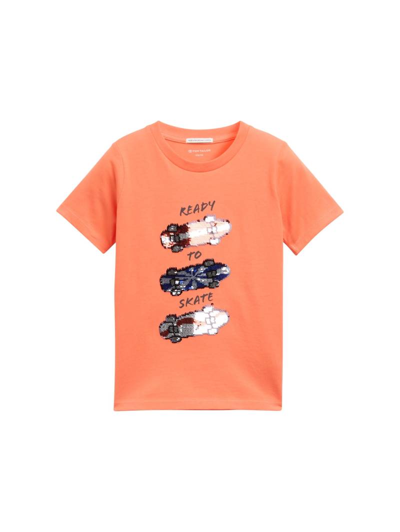 tom tailor kids - T-Shirt mit Wendepailletten vibrant coral von tom tailor kids