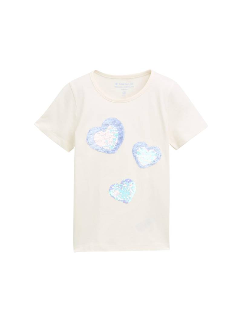tom tailor kids - T-Shirt mit Wendepailletten wool white von tom tailor kids