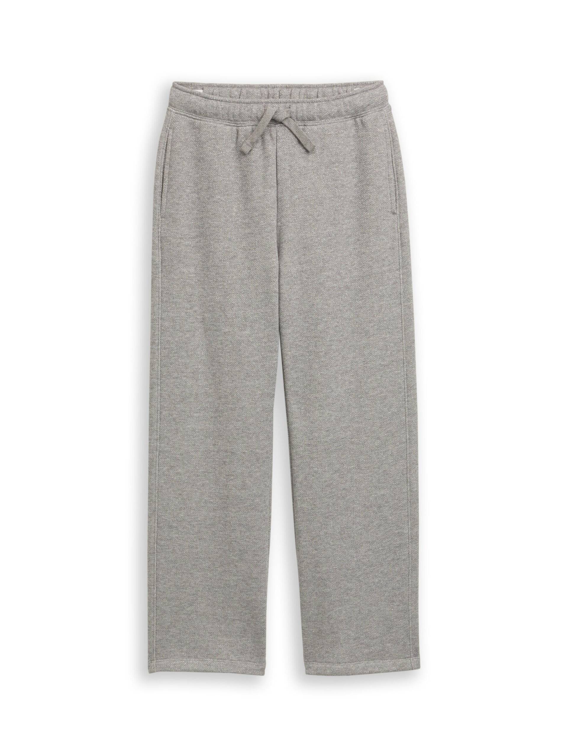 tom tailor kids - Wide Leg Hose in Glitzer-Optik grey melange with glitter - Gr. - 152 von tom tailor kids