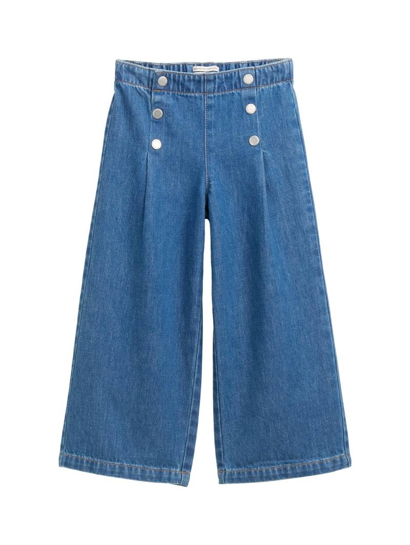 tom tailor kids - Wide Leg Jeans mit Knopf-Details used mid stone blue denim - Gr. - 110 von tom tailor kids