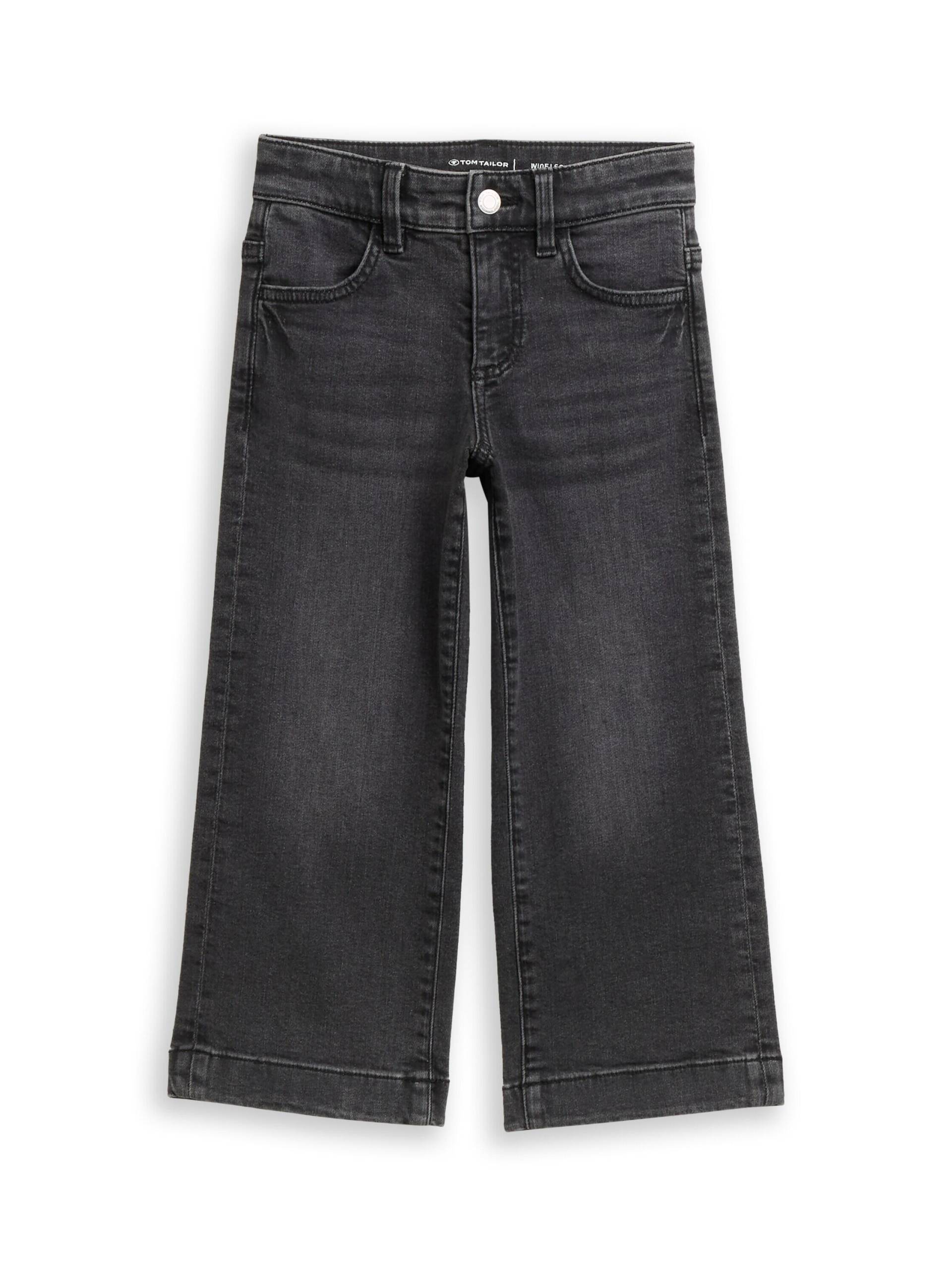 tom tailor kids - Wide Leg Jeans mit Stretch grey denim - Gr. - 134 von tom tailor kids