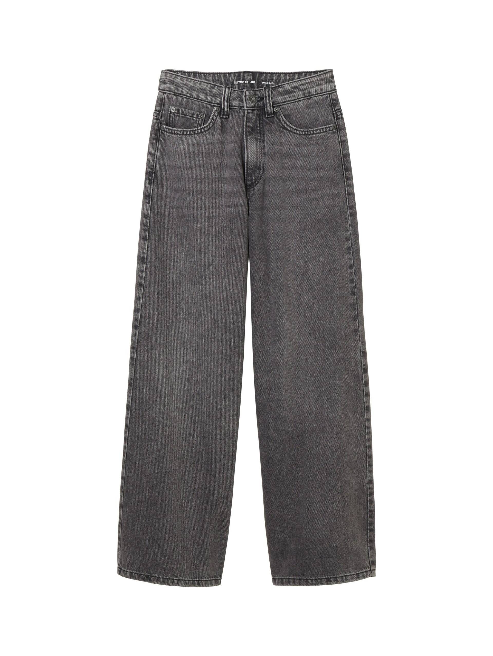 tom tailor kids - Wide Leg Jeans used mid stone grey denim - Gr. - 146 von tom tailor kids