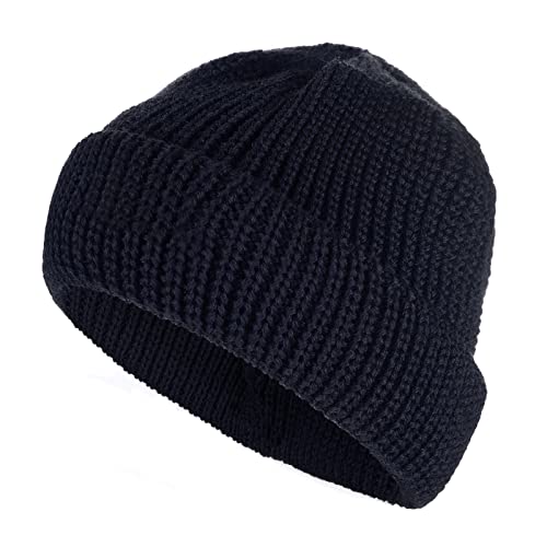 tomBrook Mütze Costeau Schippermütze Wollmütze Strickmütze Unisex - Beanie Wolle Wintermütze für Damen und Herren aus 100% Schurwolle in Marine von tomBrook