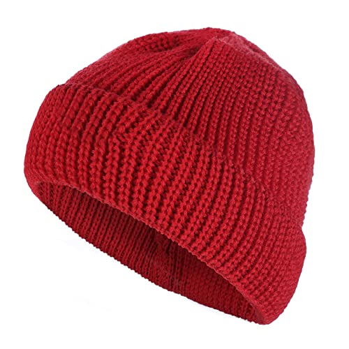 tomBrook Mütze Costeau Schippermütze Wollmütze Strickmütze Unisex - Beanie Wolle Wintermütze für Damen und Herren aus 100% Schurwolle in Rot von tomBrook