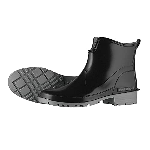 tomBrook Damen Gummistiefel Regenstiefel Stiefelette Zum Abendkleid - Gummistiefel Damen Outdoor Gummistiefelletten Wasserdicht in Schwarz Größe 36 von tomBrook