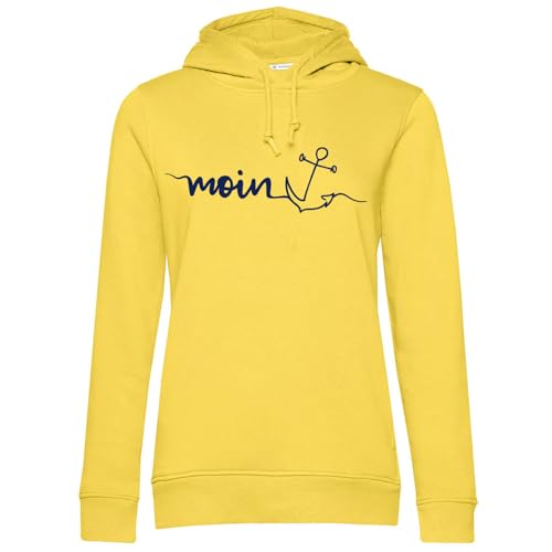 tomBrook Damen Hoodie mit Moin-Anker-Print - Weicher Kapuzenpullover mit seitlichen Eingrifftaschen in Gelb Größe XXL von tomBrook