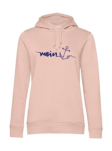 tomBrook Damen Hoodie mit Moin-Anker-Print - Weicher Kapuzenpullover mit seitlichen Eingrifftaschen in Soft Rose Größe S von tomBrook