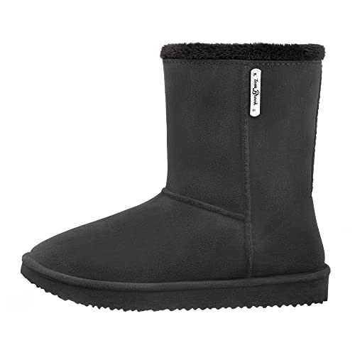 tomBrook Damen Stiefel in Echtleder-Optik Wasserdicht - Regenstiefel Herbst Winter Outdoor in Anthrazit Größe 38 von tomBrook