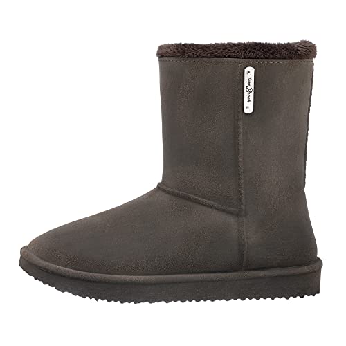 tomBrook Damen Stiefel in Echtleder-Optik Wasserdicht - Regenstiefel Herbst Winter Outdoor in Dunkelbraun Größe 41 von tomBrook