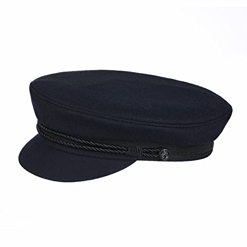 tomBrook Elbsegler Schiffermütze - Prinz Heinrich Seemann Kapitän Mütze aus Schurwolltuch Größe 62 von tomBrook