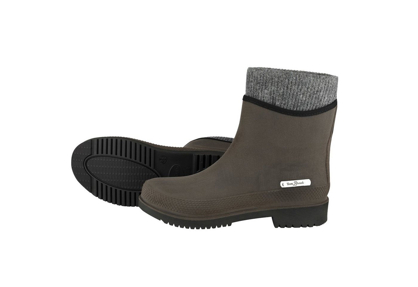tomBrook Gummistiefel Damen Regenstiefel in Leder-Optik - Stiefel mit separatem Innenfutter von tomBrook