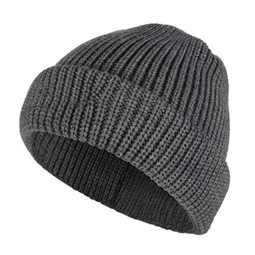 tomBrook Mütze Costeau Schippermütze Wollmütze Strickmütze Unisex - Beanie Wolle Wintermütze für Damen und Herren aus 100% Schurwolle in Grau von tomBrook