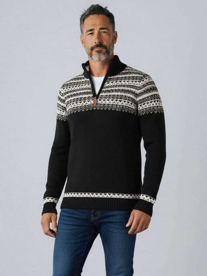 tomBrook Norwegerpullover Herren Troyer mit Norweger-Strick-Muster - Strickpullover Baumwolle von tomBrook