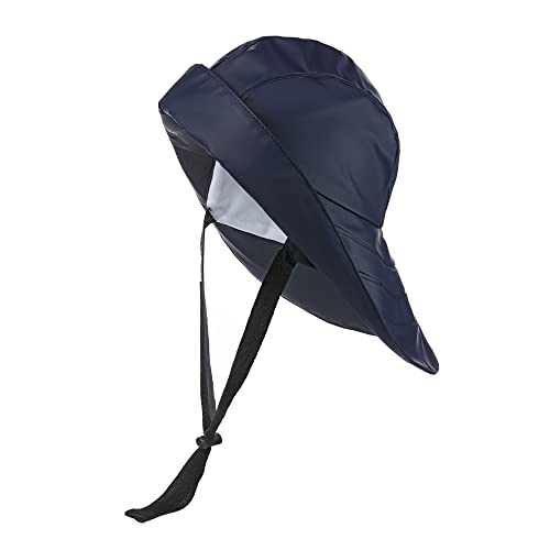 tomBrook Südwester Regenhut Unisex - wasserdichte Regenmütze mit verstellbaren Kinnriemen und Innenfutter in Marineblau Größe M von tomBrook