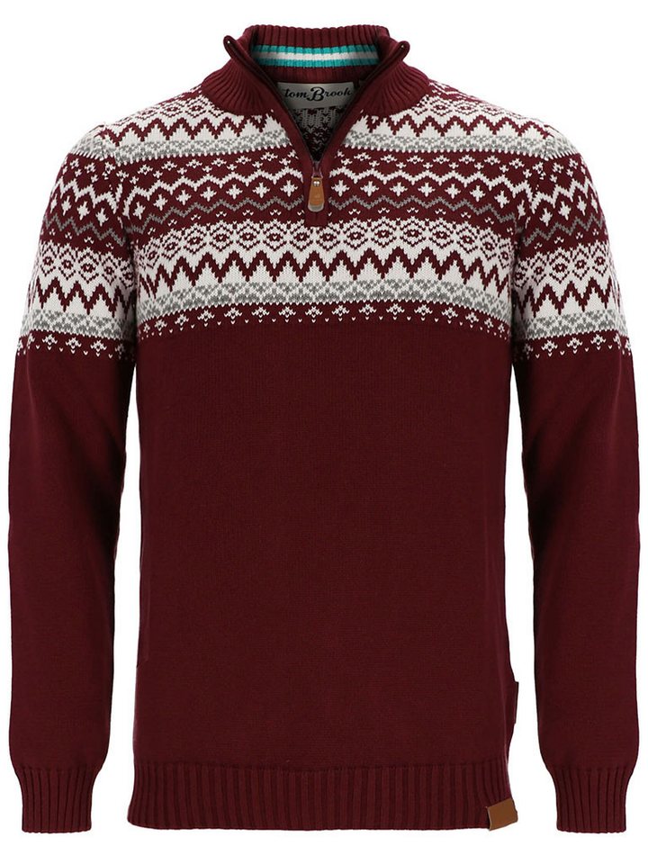 tomBrook Troyer Herren Strickpullover mit Norweger-Muster - Pullover mit Troyer-Kragen von tomBrook