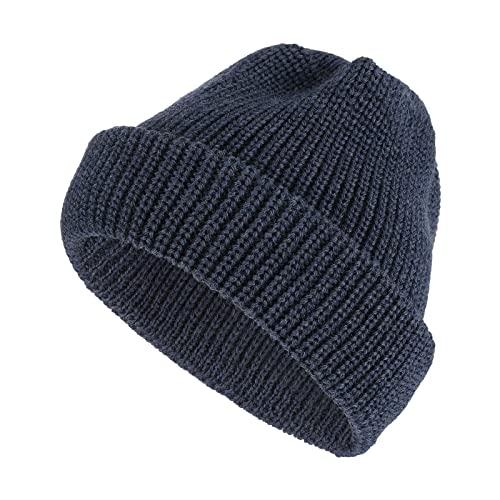 tomBrook Mütze Rollmütze Wollmütze Strickmütze Winter Unisex - Beanie Wolle Wintermütze für Damen und Herren aus 100% Schurwolle in Jeans von tomBrook