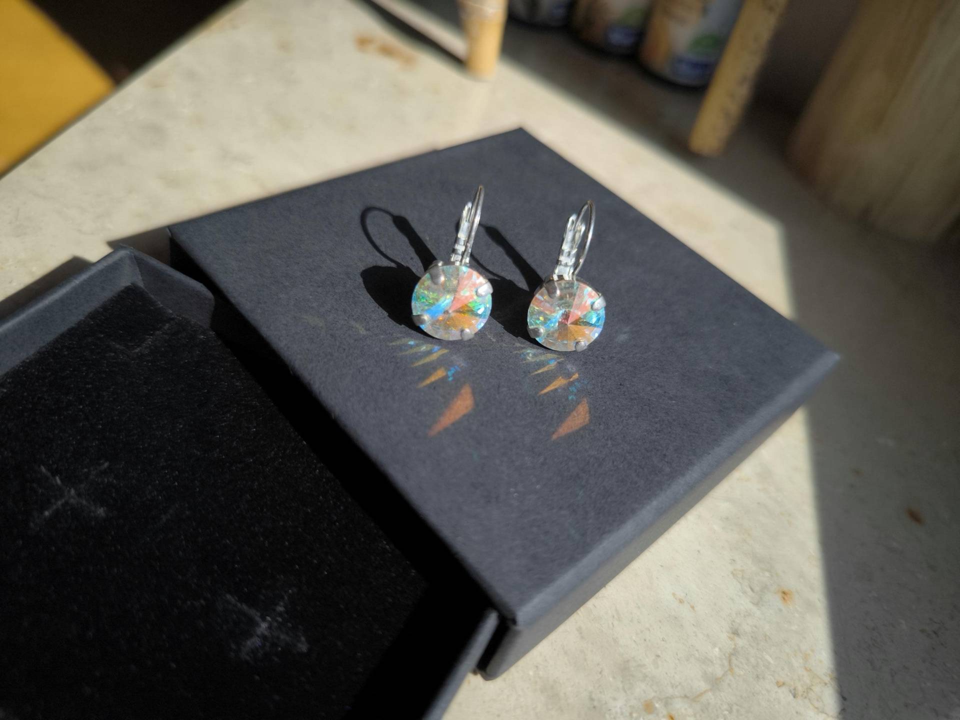 Swarovski Rivoli Crystal Ab Ohrringe 10 Mm, Regenbogen Kristall Ohrringe, Funkelnde Aurora Borealis Swarovski Rivoli Crystal Ab Ohrringe 10 Mm, Regenbogen Kristall Ohrringe, Funkelnde Aurora Borealis von tomahexe