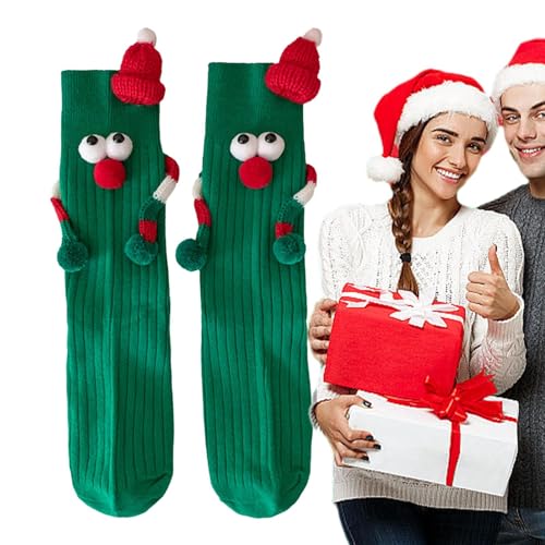 Magnetische Socken Für Paare | Weihnachtssocken Hand In Hand Socken | Magnet Socken 3D Puppe Paar Socken Unisex Lustige Socken Händchen Haltende Socken Für Couple Geschenke von tongfeng