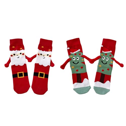 Magnetische Socken Für Paare | Weihnachtssocken Hand In Hand Socken | Magnet Socken 3D Puppe Paar Socken Unisex Lustige Socken Händchen Haltende Socken Für Couple Geschenke von tongfeng