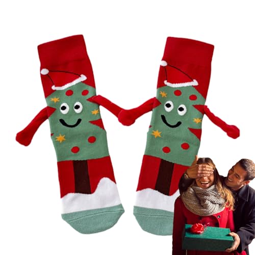 Magnetische Socken Für Paare | Weihnachtssocken Hand In Hand Socken | Magnet Socken 3D Puppe Paar Socken Unisex Lustige Socken Händchen Haltende Socken Für Couple Geschenke von tongfeng