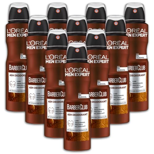 10 er Pack MEN EXPERT Deospray Barber Club Deodorant Deo 10 x 150 ml von topDeal