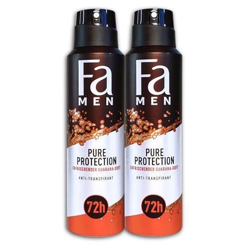 2 er Pack FA Men Anti-Transpirant Pure Protection mit Guarana-Duft, 72h Schutz, 2 x 150 ML von topDeal