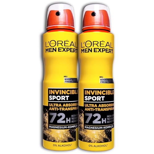 2 er Pack MEN EXPERT Invincible Sport Deodorant Deospray 2 x 150 ml von topDeal