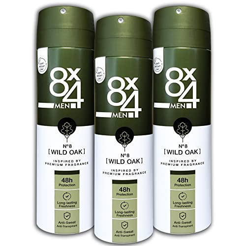 3 er Pack 8x4 MEN Anti-Transpirant Spray N°8 Wild Oak 3 x 150 ml von topDeal