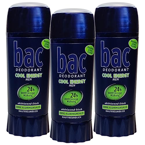 3 er Pack BAC Energy for Men Deostick Deoroller Roll On 3 x 40 ml von topDeal