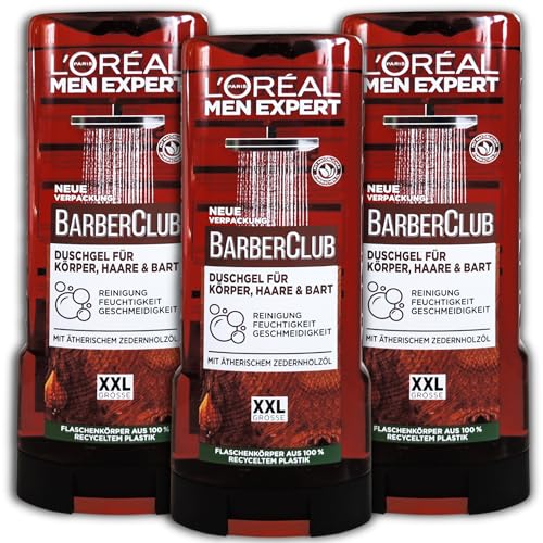 3 er Pack Men Expert BarberClub XXL Duschgel für Körper, Haare & Bart 3 x 400ml von topDeal