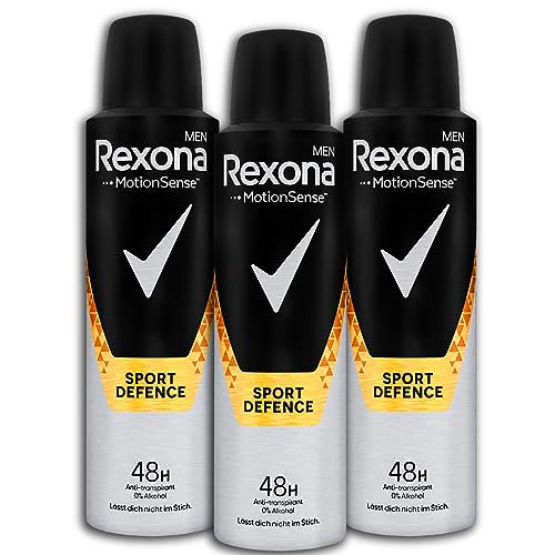 3 er Pack Rexona Antitranspirant Deospray Men Sport Defence 3 x 150 ml Deo Deodorant von topDeal