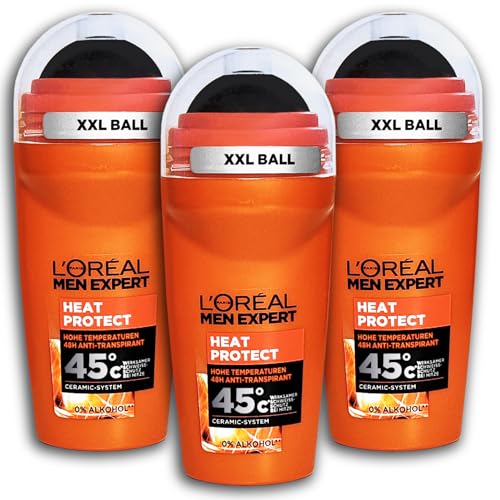3 er Set Men Expert Heat Protect Deodorant Roll-On 3 x 50 ml Deo Roller… von topDeal