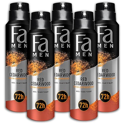 5er Pack FA Men Red Cedarwood Deodorant -Deospray 5 x150 ml von topDeal