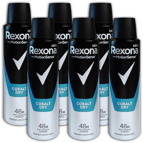 6 er Pack Rexona Men Cobalt Dry Anti-Transpirant Spray Deo Deodorant 6 x 150 ml von topDeal