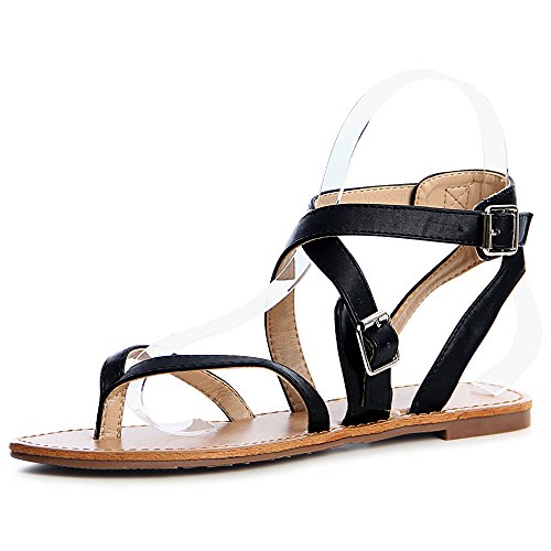 Glitzer Sandalen Zehentrenner 1178, Größe:41 EU, Farbe:Black von topschuhe24