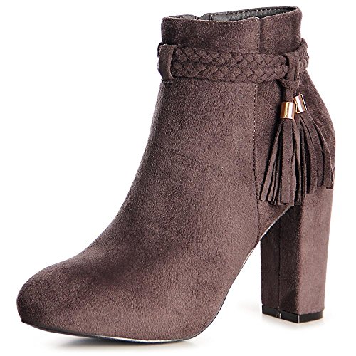 topschuhe24 1005 Damen Plateau Stiefeletten Ankle Boots, Farbe:Grau, Größe:38 EU von topschuhe24