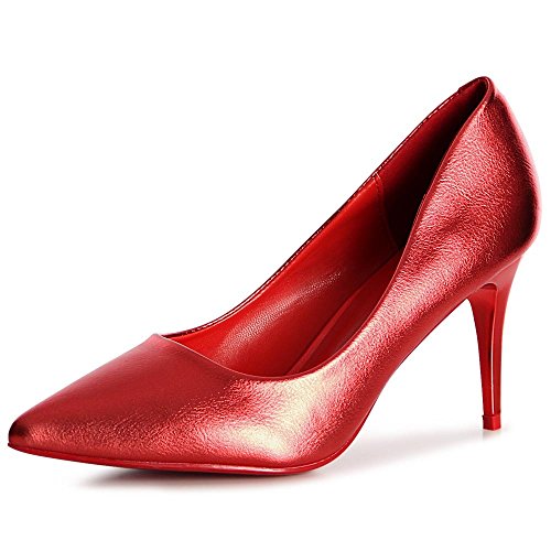 topschuhe24 1075 Damen Pumps High Heels Stilettos, Größe:37 EU, Farbe:Rot von topschuhe24