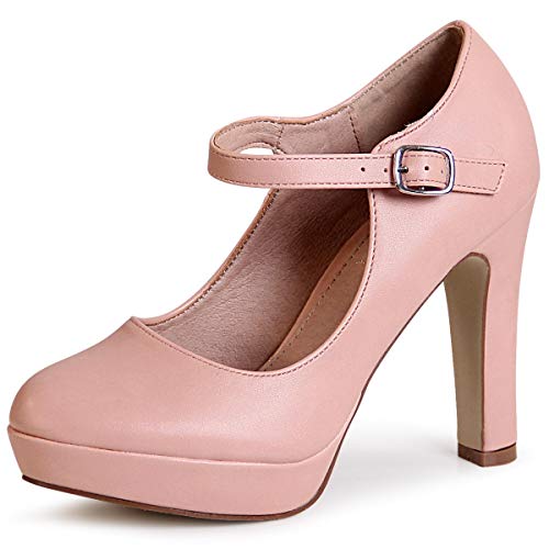 topschuhe24 1879 Damen Plateau Riemchen Pumps, Farbe:Rosa 1879, Größe:38 EU von topschuhe24