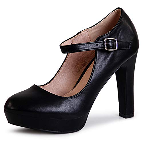 topschuhe24 1879 Damen Plateau Riemchen Pumps, Farbe:Schwarz 1879, Größe:37 EU von topschuhe24