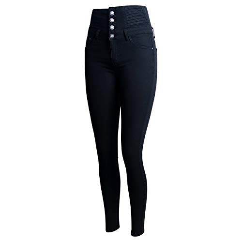 topschuhe24 2008 Damen Skinny Jeans Taillen Hose, Farbe:Schwarz, Größe:36 EU von topschuhe24