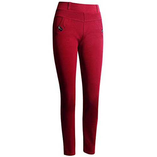 topschuhe24 2018 Damen Jeggings High Waist Hose, Farbe:Rot 2018, Größe:S/M von topschuhe24